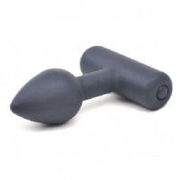 Anal Plug Vibrating Waterproof Black Silicone